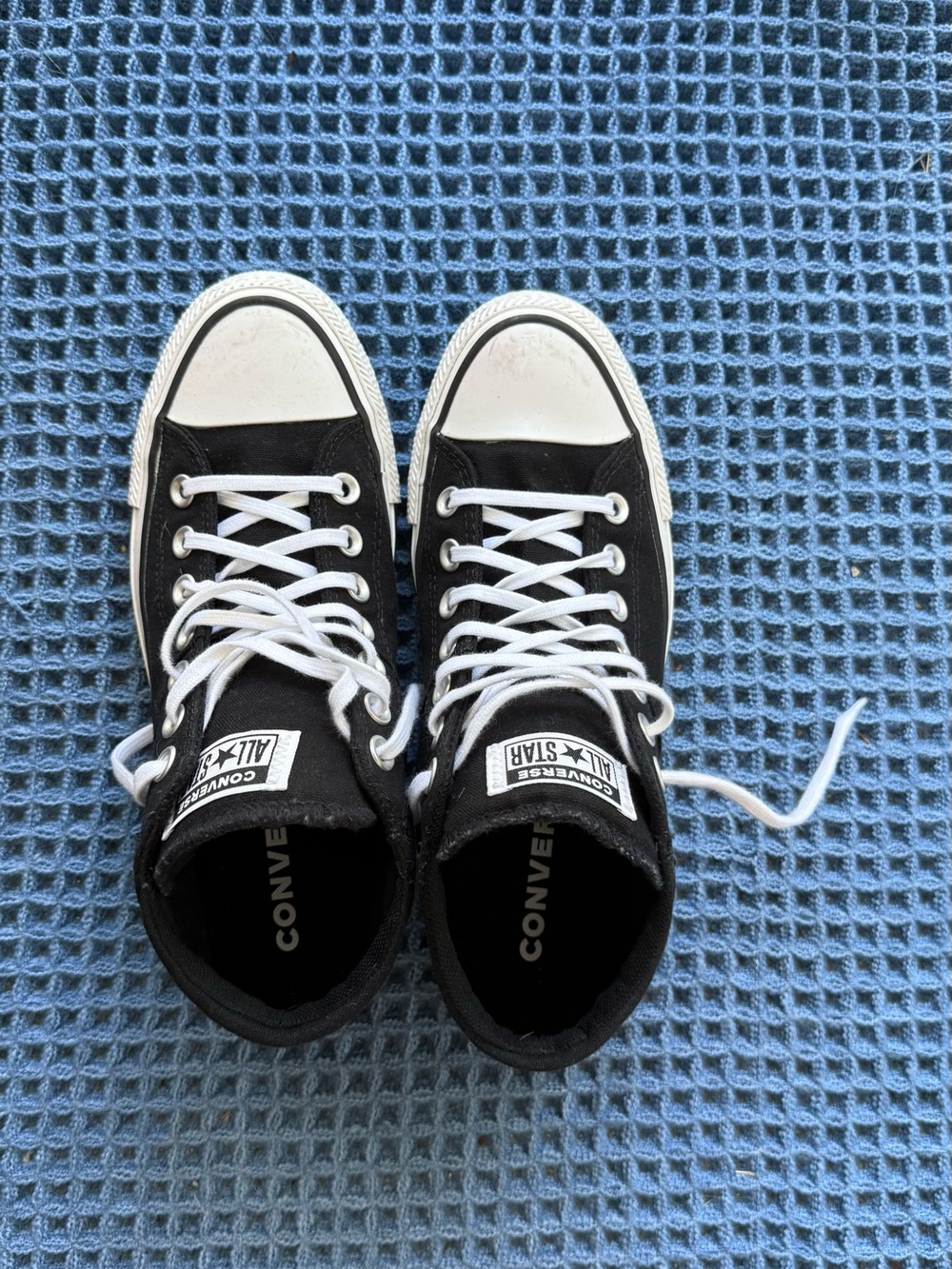 Converse Kids Black and White High-Top Canvas Sneakers